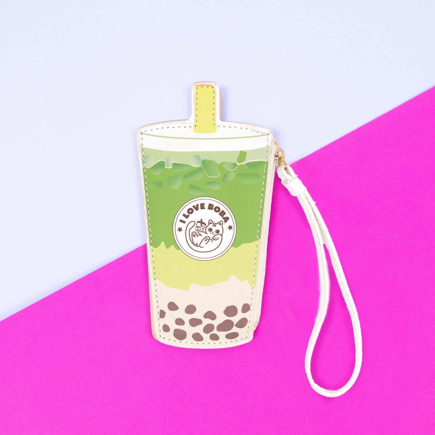 Novelty Wristlet - Matcha Boba Milk Tea