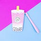 Novelty Wristlet - Taro Boba Milk Tea