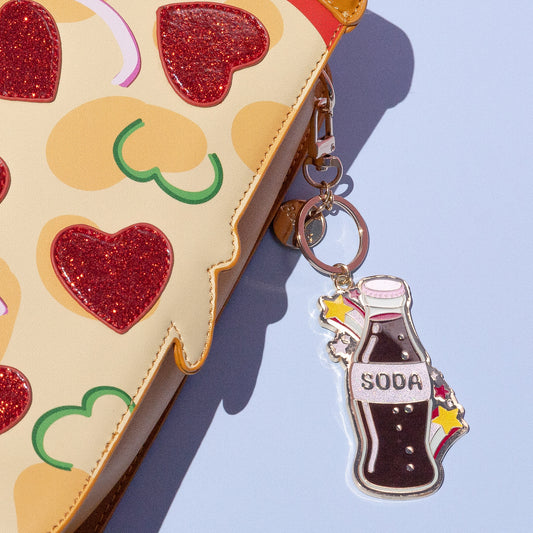 Glitter Metal Keychain - Soda Bottle