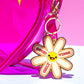 Glitter Metal Keychain - Daisy