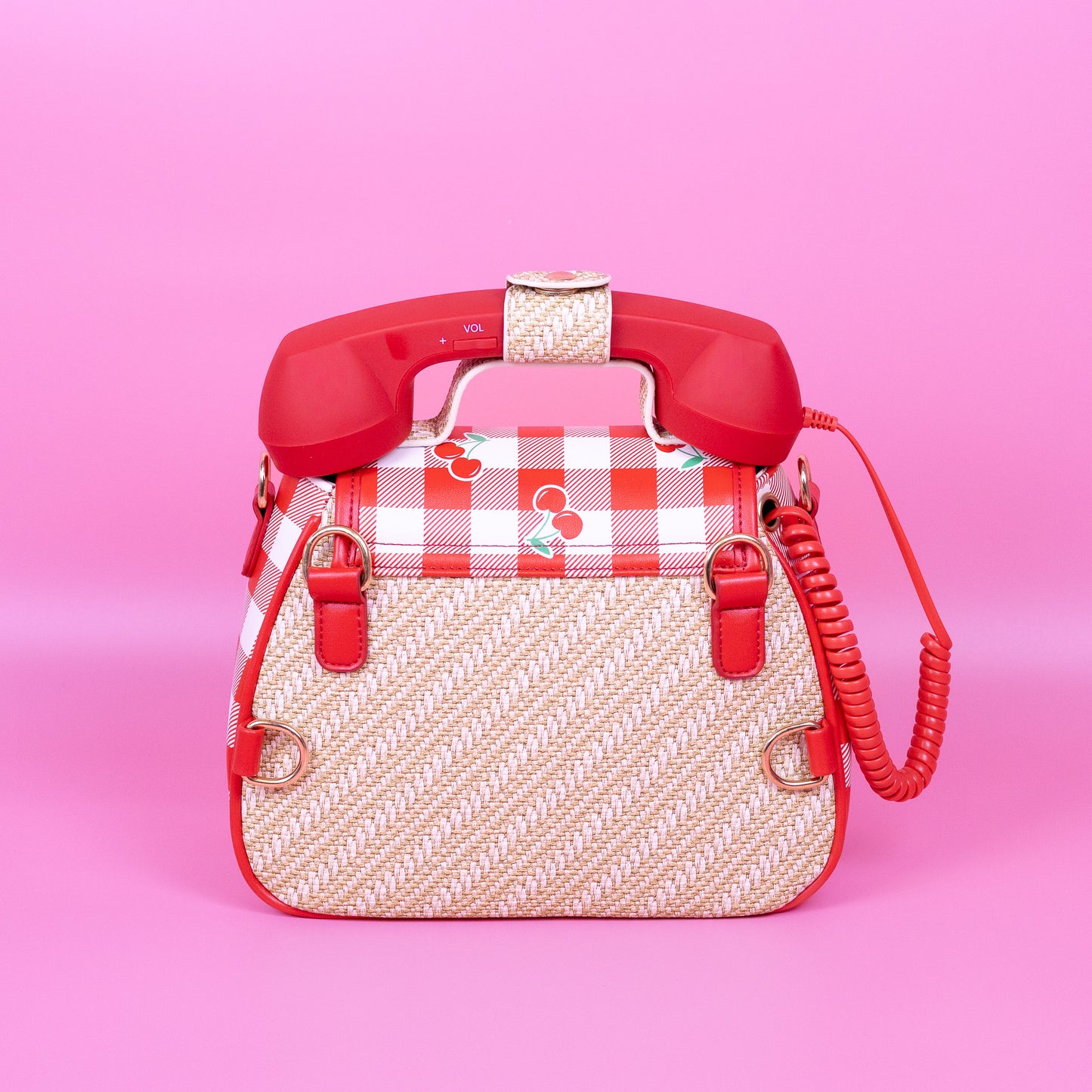 Ring Ring Phone Convertible Handbag - Cherry