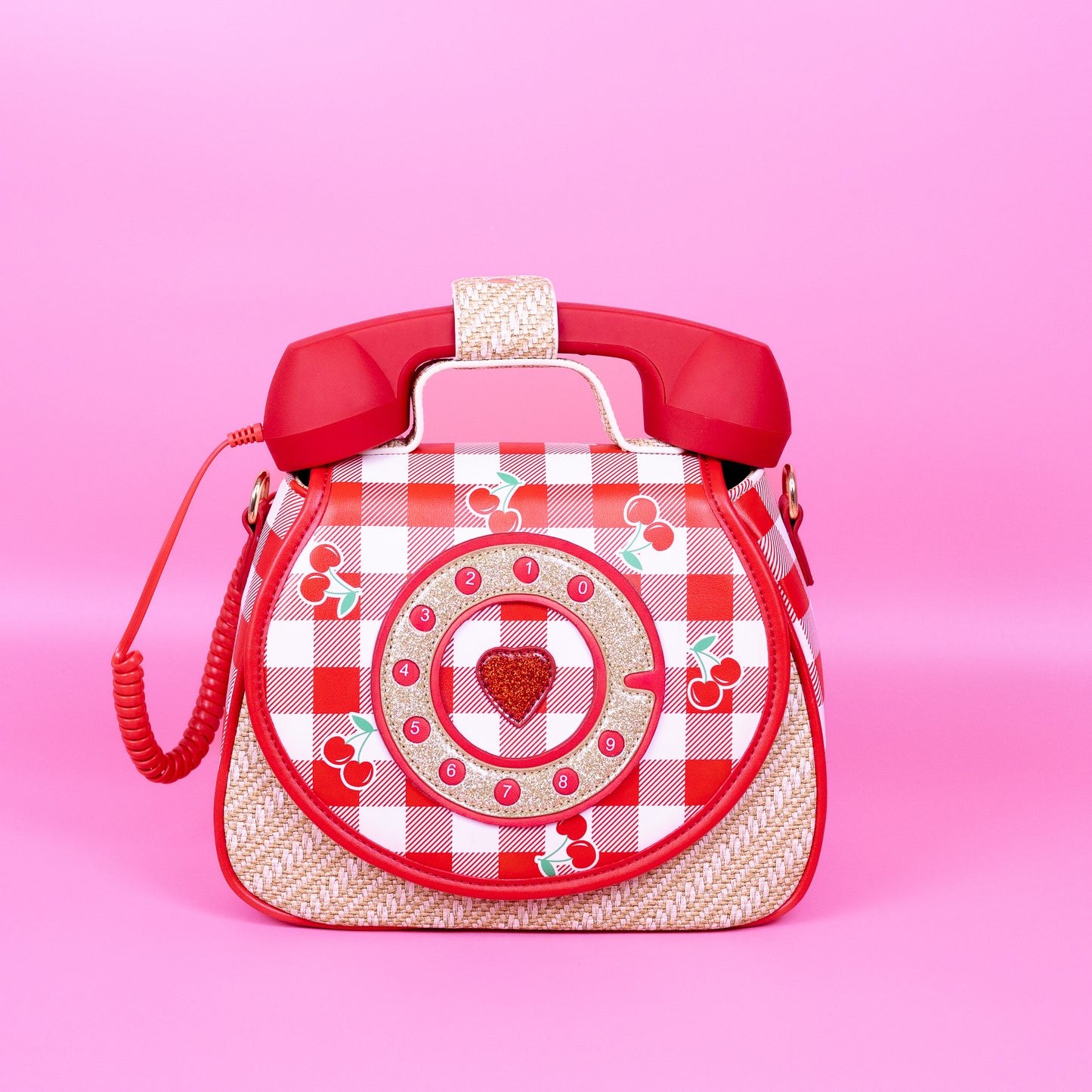 Ring Ring Phone Convertible Handbag - Cherry