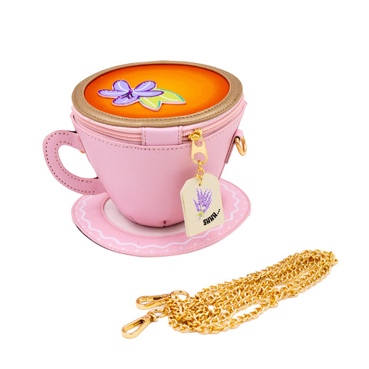 Lavender Tea Cup Crossbody