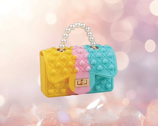 Fidget Pearl Handbag- Bubble Gum