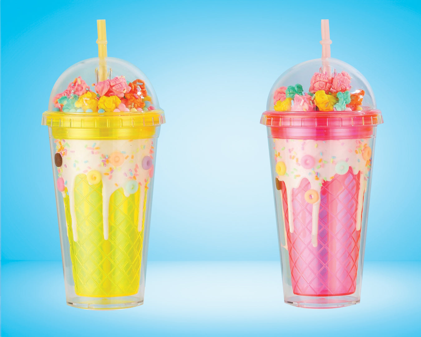 Rainbow Popcorn Tumbler-Yellow