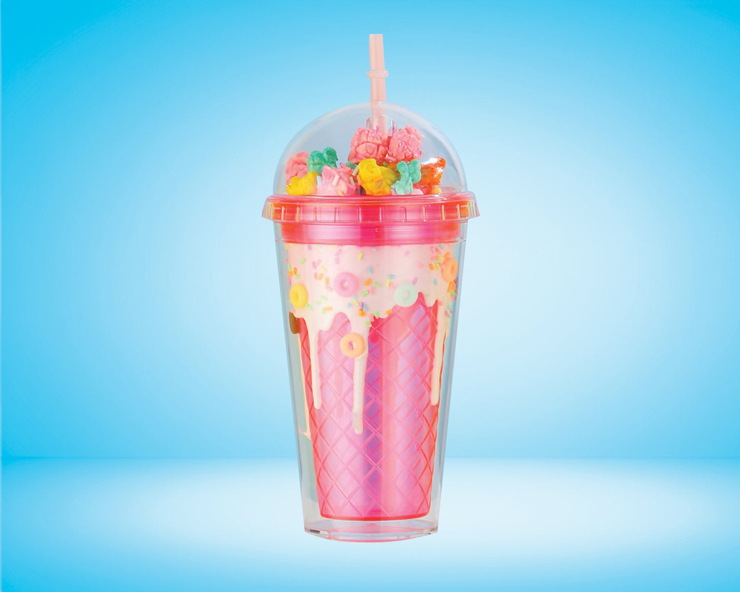 Rainbow Popcorn Tumbler-Pink