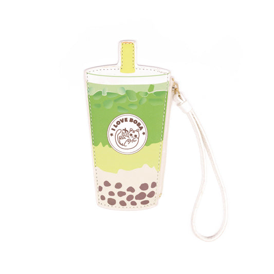 Novelty Wristlet - Matcha Boba Milk Tea