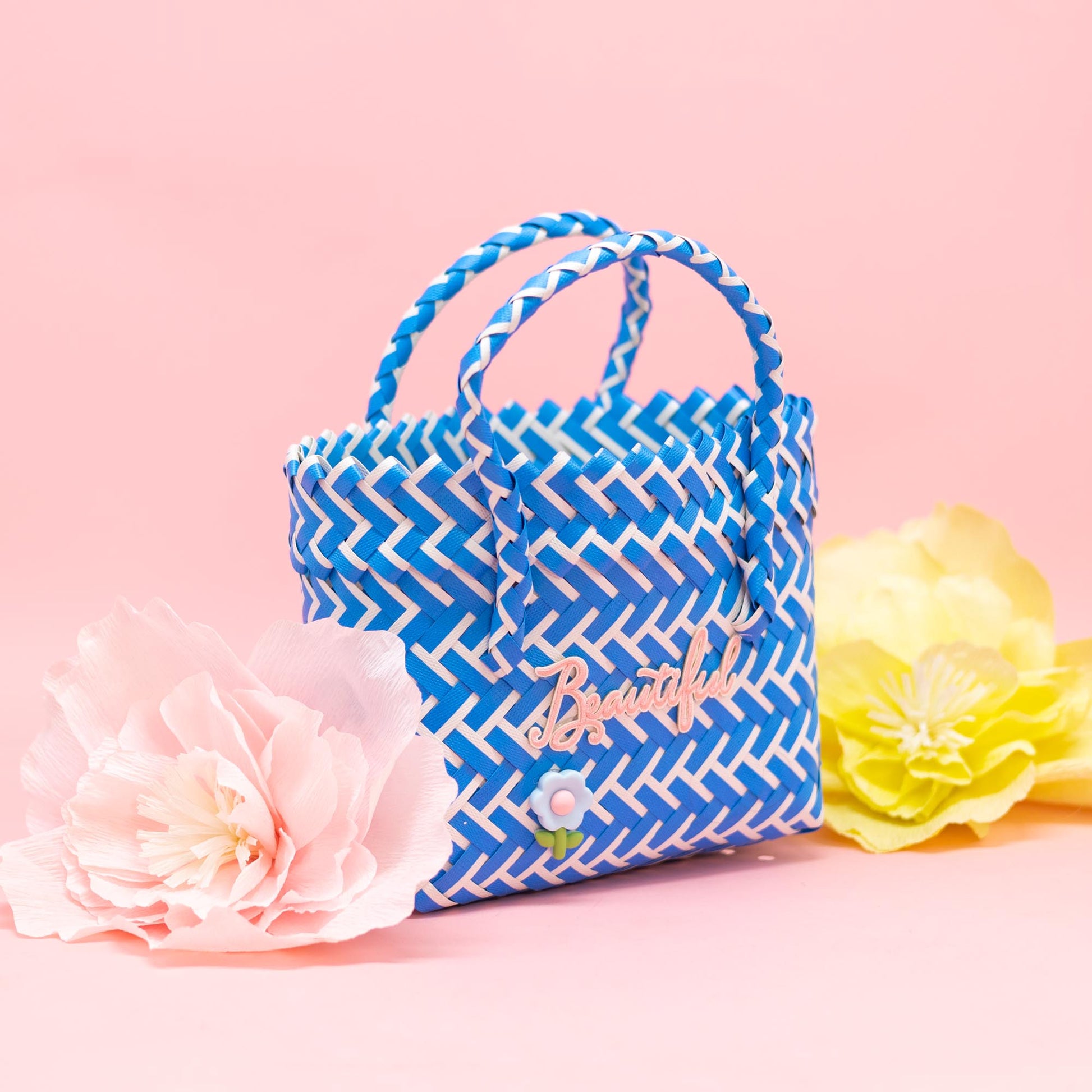 Glitzy Gift Ribbon Handbag - Blue Holographic